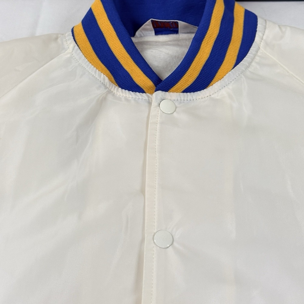 Vintage UCLA Satin Jacket MVP White Snap USA Mens‎ XL Bomber Embroidered 70s 80s - Picture 8 of 16